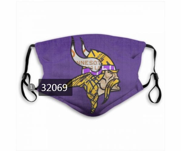 NFL 2020 Minnesota Vikings 101 Dust mask with filter->nfl dust mask->Sports Accessory